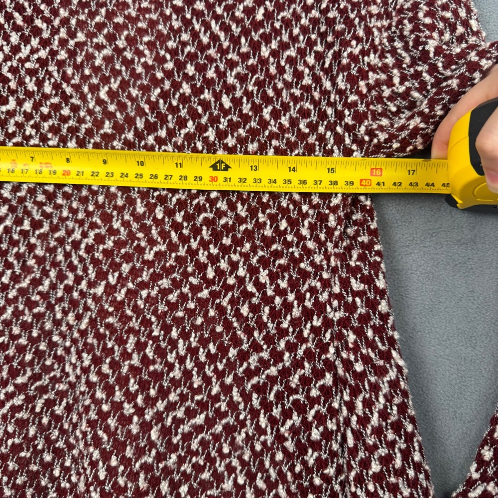 Altar'd State Burgundy Knit Lace Trim Open Back Tunic Sweater Small AT5960-F5P3 - Picture 2 of 8
